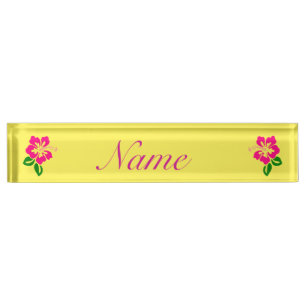 Tropenrosa Hibiskus Blume Thunder_Cove Namensplakette