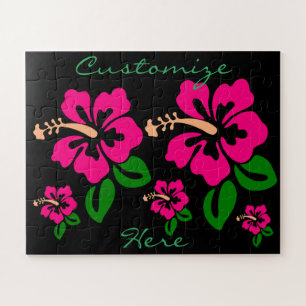 Tropenrosa Hibiskus Blume Thunder_Cove Puzzle