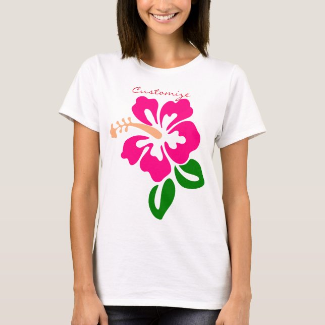 Tropenrosa Hibiskus Blume Thunder_Cove T-Shirt (Vorderseite)