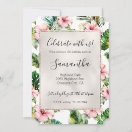 Tropenrosa Hibiskus Einladung