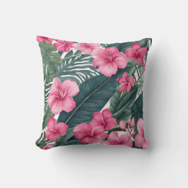 Tropenrosa Holiday Floral Print Kissen