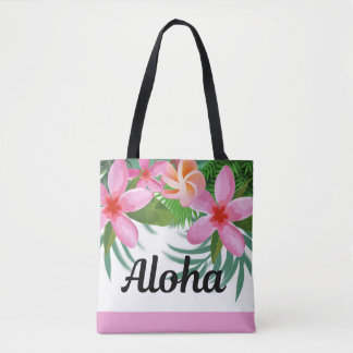 Tropenrosa Plumeria Aloha II Tote Beutel