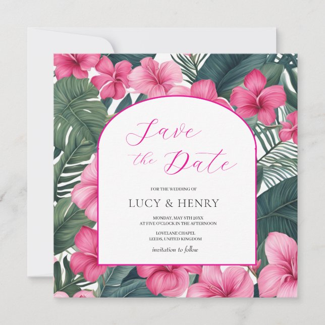 Tropenrosa Save The Date (Vorderseite)
