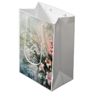 Tropenrosa Weißer Hibiskus Liebe Mittlere Geschenktüte