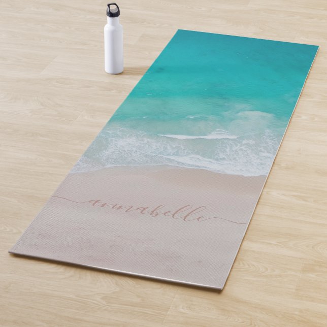 Tropensandstrand Meeresmeditation personalisiert Yogamatte (Beispiel)