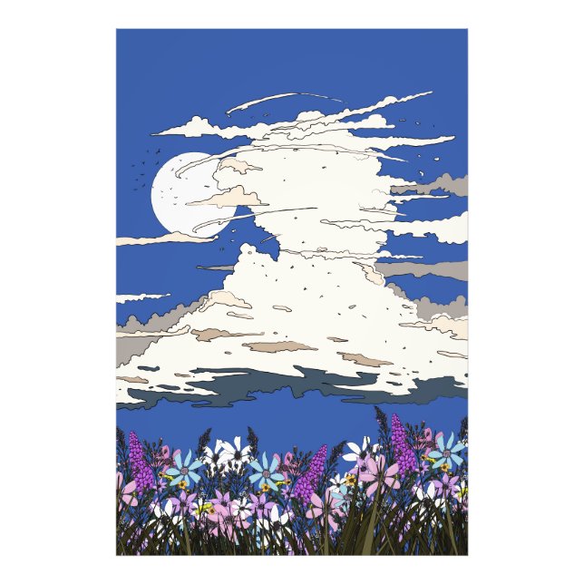 Tropensturm und Blume Fotodruck (Vorne)