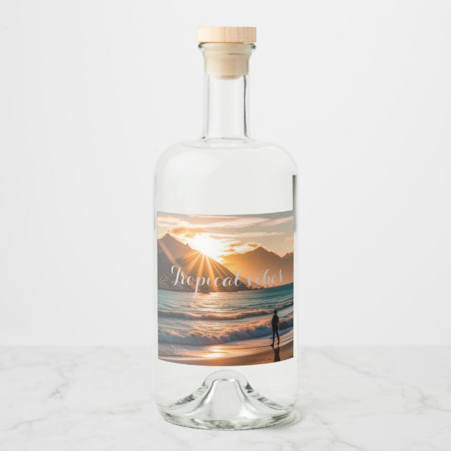 Tropenvibes Alkoholflaschenetikett (Vorderseite)