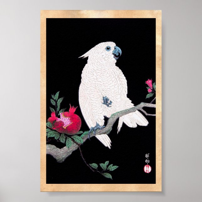 Tropenvogel aus coolem japanischem Cockatoo Poster (Vorne)