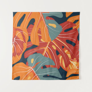 Tropenwald: exotische Blume Tapeten Design. Wandteppich