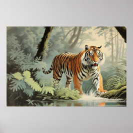 Tropenwald Tiger Vintag Poster