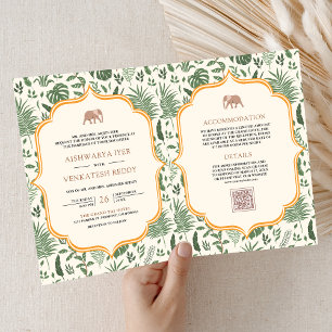 Tropenwaldelephant auf einer indischen Hochzeit Einladung