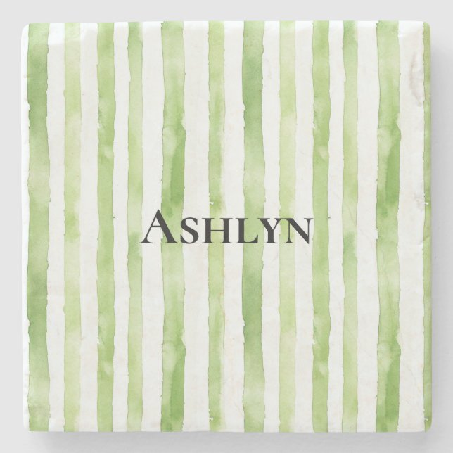 Tropenweiße Streifen Steinuntersetzer (Vorderseite)