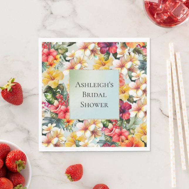 Tropenweißer Hibiskus Serviette (Beispiel)