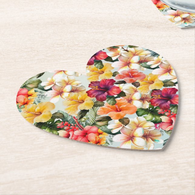 Tropenweißer Hibiskus Untersetzer (angewinkelt)