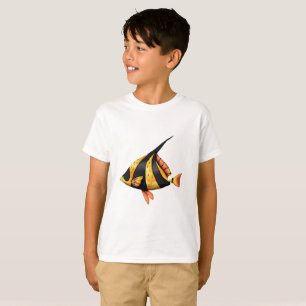 Tropenwinkel-Schwarz-Gold-Fische T-Shirt