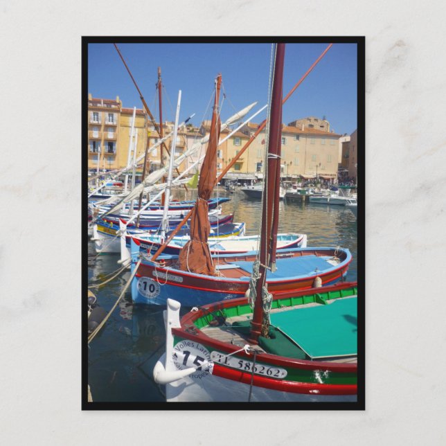 Tropez Segelboote Postkarte (Vorderseite)
