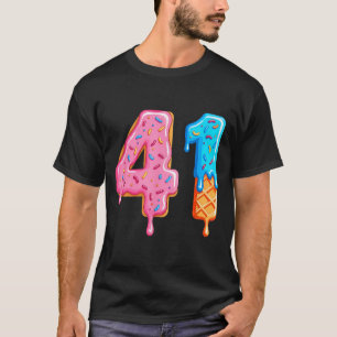 Tropf 41 Meme Cool Baseball-Stil Nummer Einundvier T-Shirt