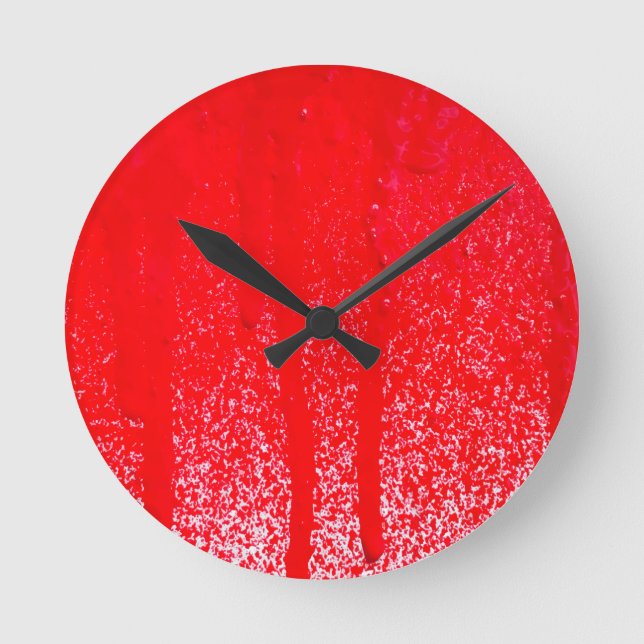 Tropfblut Runde Wanduhr (Vorderseite)