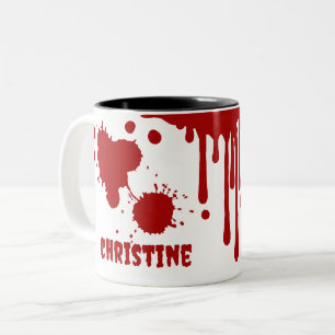 Tropfblut Spritzer Gory Horror Zweifarbige Tasse