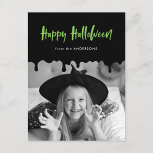 Tropfblutschwarz und Limones Halloween-Foto Feiertagspostkarte