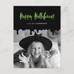 Tropfblutschwarz und Limones Halloween-Foto Feiertagspostkarte