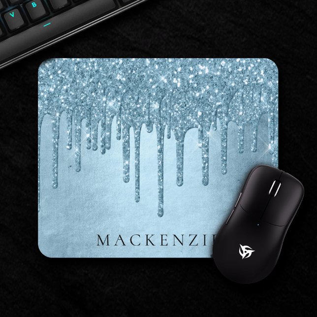 Tropfeis-Glitzer | Blaue Imitate Sparky Monogram Mousepad (Von Creator hochgeladen)