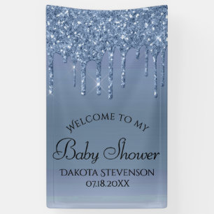 Tropfeis-Glitzer   Blauer Imitat Sparkle Dusche Banner