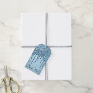 Tropfeis-Glitzer Blue Imitats Sparkle Vielen Dan Geschenkanhänger
