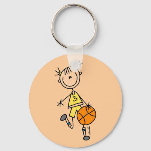 Tröpfelnde Mädchen-Basketball-T-Shirts und Schlüsselanhänger