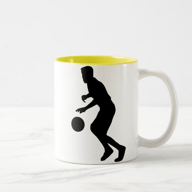 Tröpfelnder Basketball Zweifarbige Tasse (Rechts)