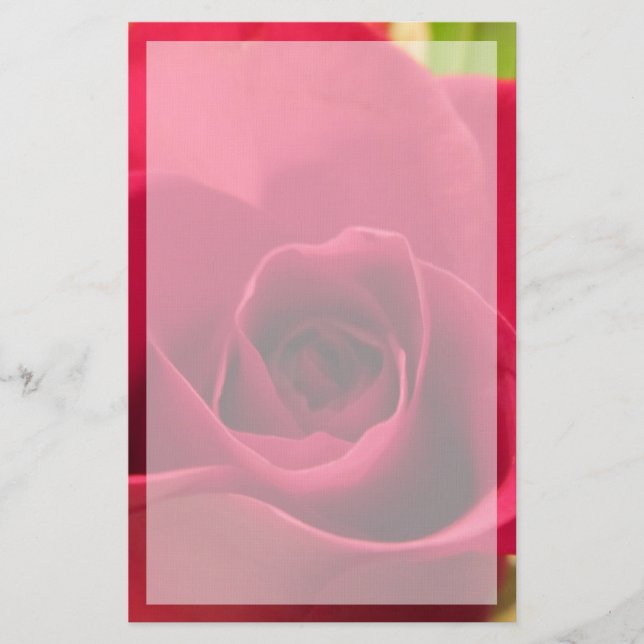 "Tropfen-absolut rote" Rose mit Grenze Briefpapier (Vorderseite)