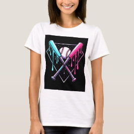 Tropfen Baseball Bat Magic - Neon Splash Zuhause P T-Shirt
