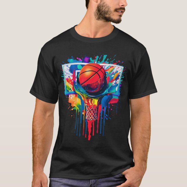 Tropfen Basketball Ball Hoop Slam Dunk Dripp T-Shirt (Vorderseite)