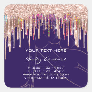 Tropfen Body Shaping Soap Balm Cosmetic Blue Navy Quadratischer Aufkleber