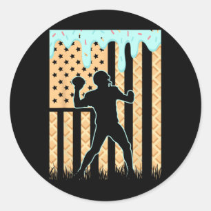 Tropfen Boys Drilling Ice Cream Football Ame Runder Aufkleber