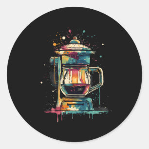 Tropfen Coffee Maker Barista Kaffee Brechen Koffei Runder Aufkleber