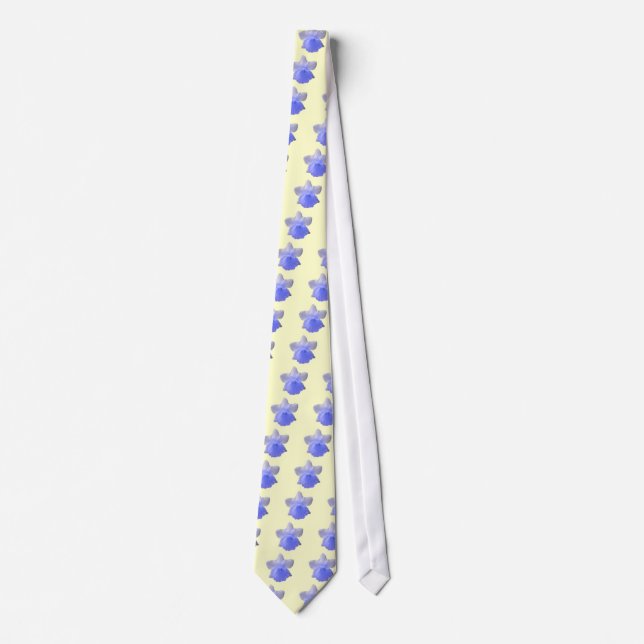 Tropfen Daffodil Blue Floral Krawatte (Vorderseite)