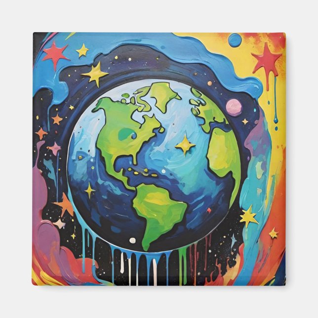 Tropfen der Erde Magnet (Vorne)