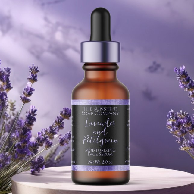 Tropfen-Etikett für schwarze und Lila Kosmetik Adressaufkleber (Von Creator hochgeladen)