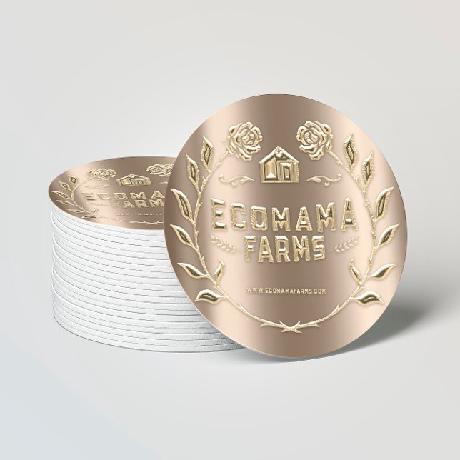 Tropfen für benutzerdefinierte Rose von Logos Test Runder Aufkleber (Von Creator hochgeladen)