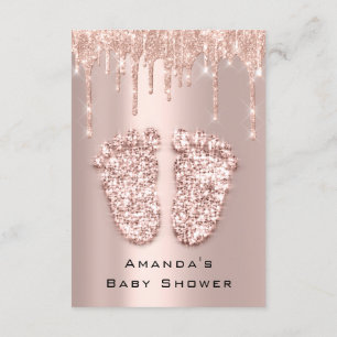 Tropfen Glitzer Baby Dusche Feet Rose Blush Girl B Einladung