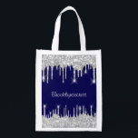 Tropfen Glitzer Effekt Blue Navy Course Name Silve Wiederverwendbare Einkaufstasche<br><div class="desc">florenceK Glasdesign Minimale Glasfenster Innendekoration.</div>