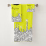 Tropfen Glitzer Silver Yellow Lash Hallo Bath Bath Badhandtuch Set<br><div class="desc">florenceK Glasdesign Minimale Glasfenster Innendekoration.</div>