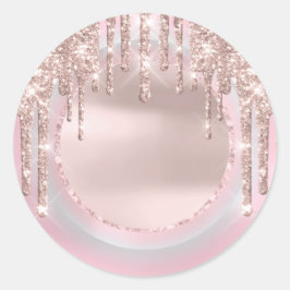 Tropfen Glitzer Sweet 16. Einhorn Holograph Pink Runder Aufkleber