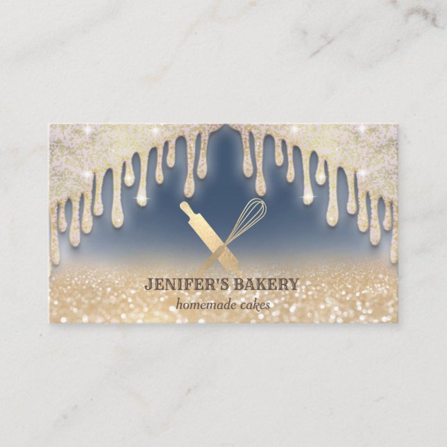 Tropfen glitzern modernes Karosseriebutterprodukt Visitenkarte (Vorderseite)