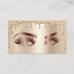 Tropfen Gold Makeup Artist Auge Beauty Salon Lash Visitenkarte