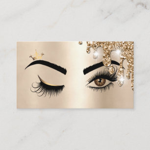 Tropfen Gold Makeup Wink Augen Beauty Salon Lash Visitenkarte