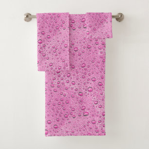 Tropfen heißrosa Wasser Badhandtuch Set
