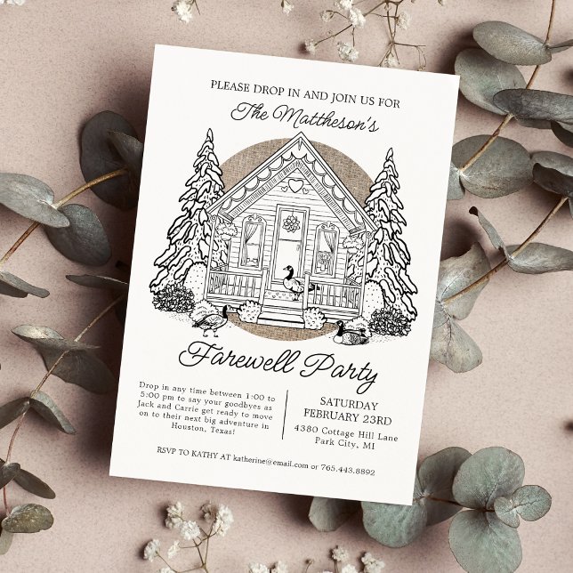 Tropfen im Winter Gänse Abschiedsgebäck Party Einladung (Von Creator hochgeladen)