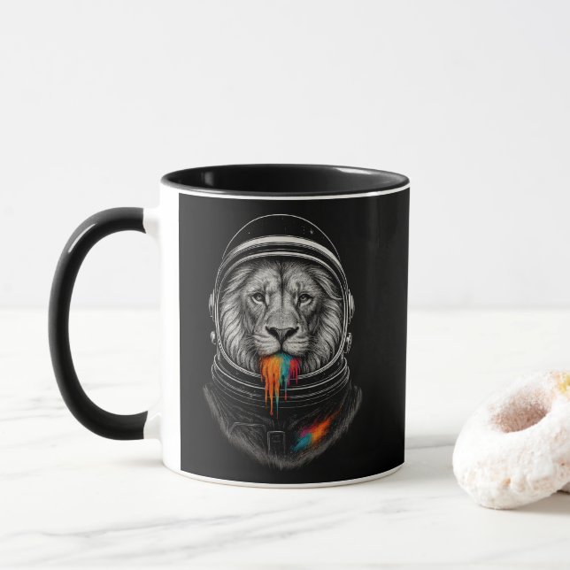 Tropfen kosmischer Löwe Tasse (Mit Donut)